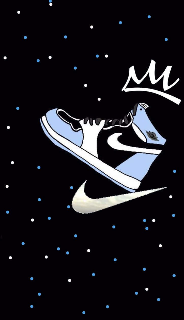 A Sneaker With A Crown On It Background