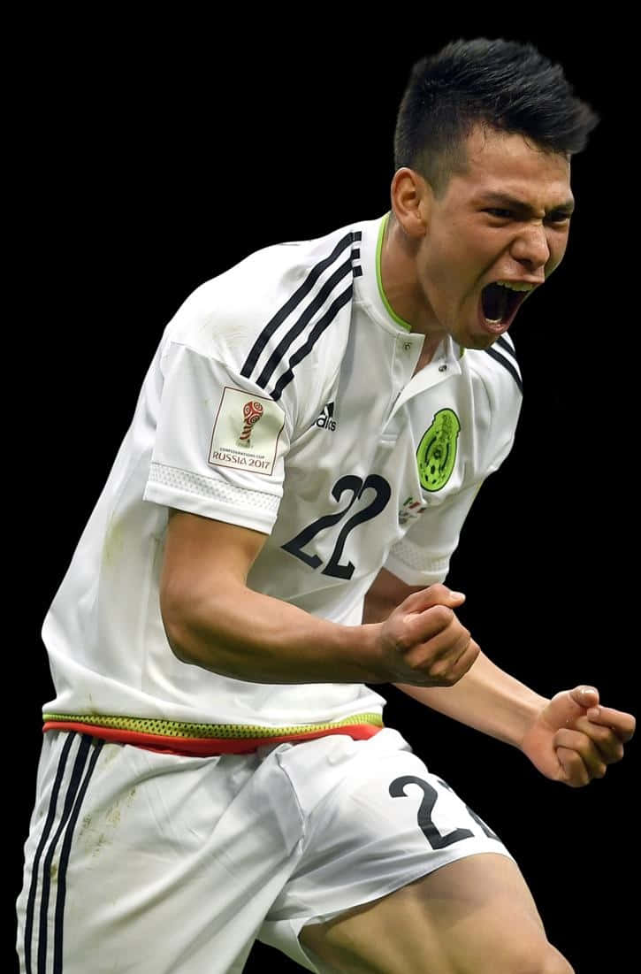 A Soccer Player Celebrating His Goal Background