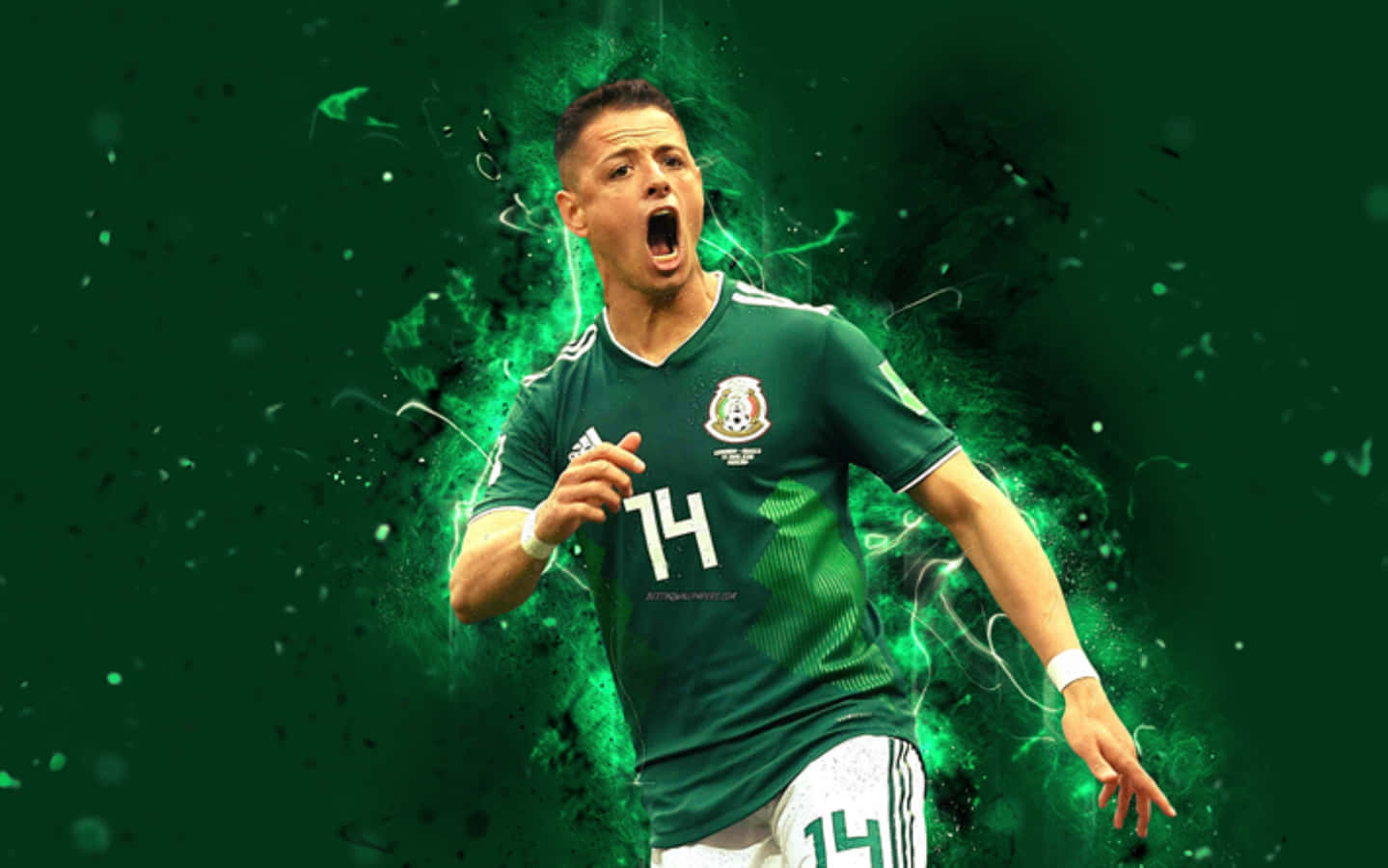 A Soccer Player In Green And Green Background