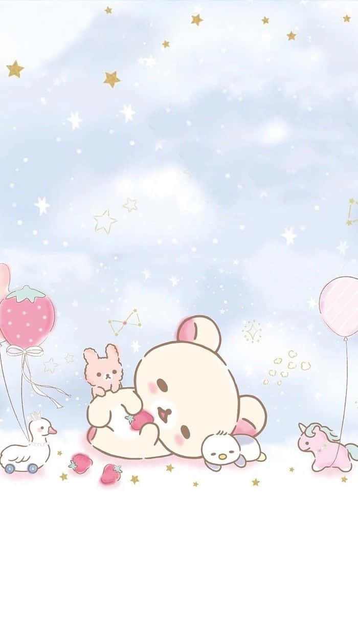A Soft And Beautiful Pastel World Of Cute Kawaii Characters Background