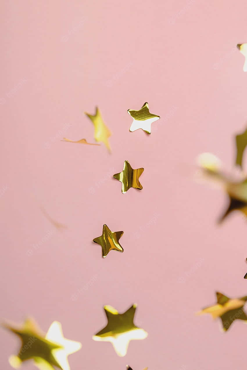 A Soft And Glamorous Combination Of Light Pink And Gold Background