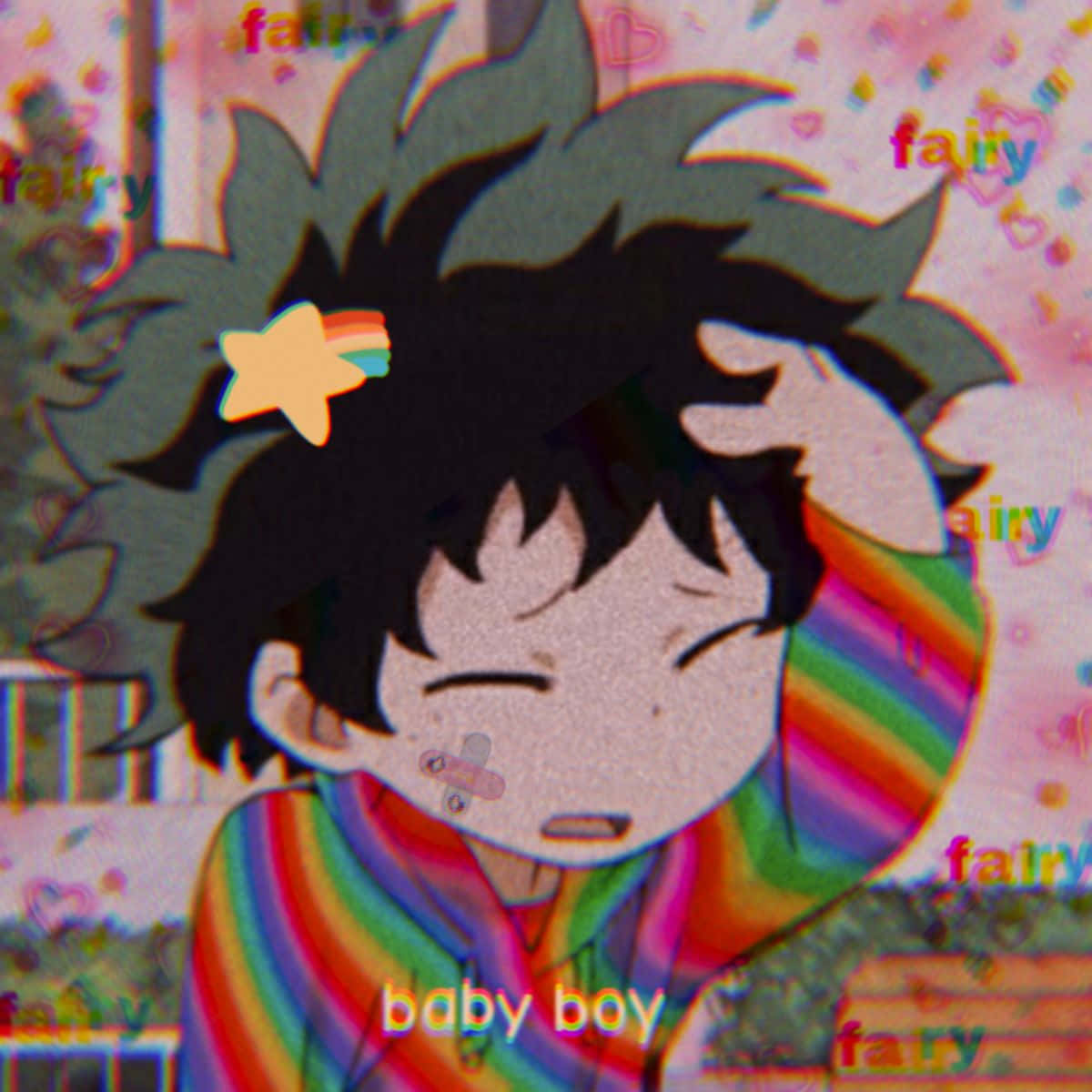 A Soft, Gentle Smile On Baby Deku Background