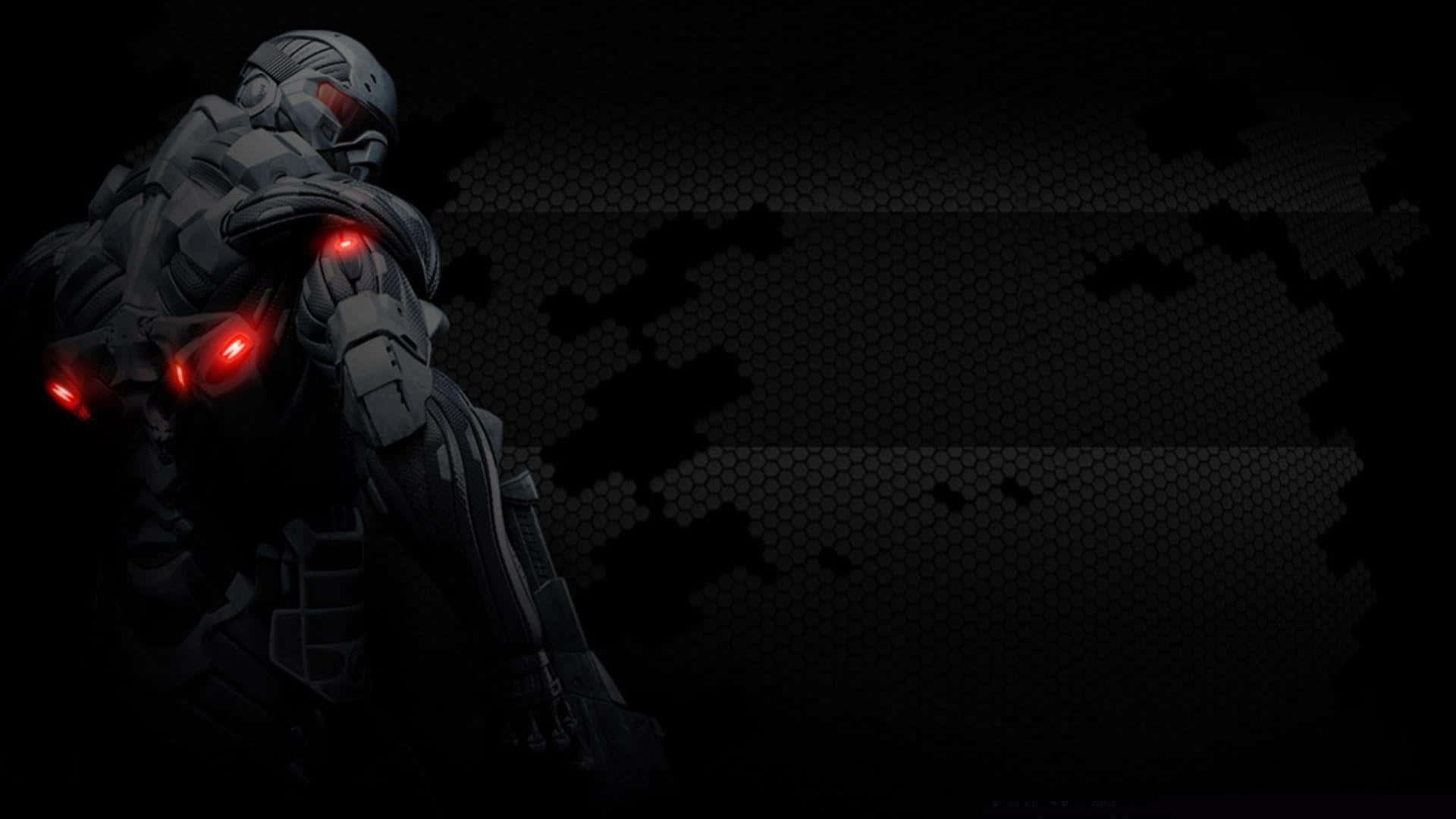 A Soldier Faces A Cybernetic Enemy In Crysis Background