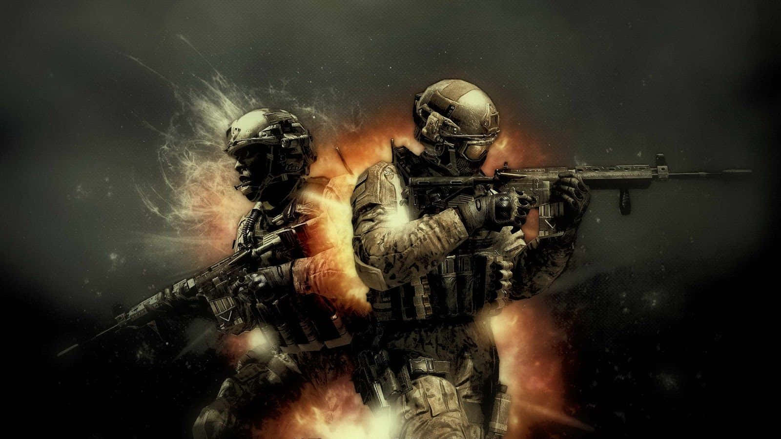 A Soldier Fighting In The Heat Of Battle With Call Of Duty: Black Ops Background