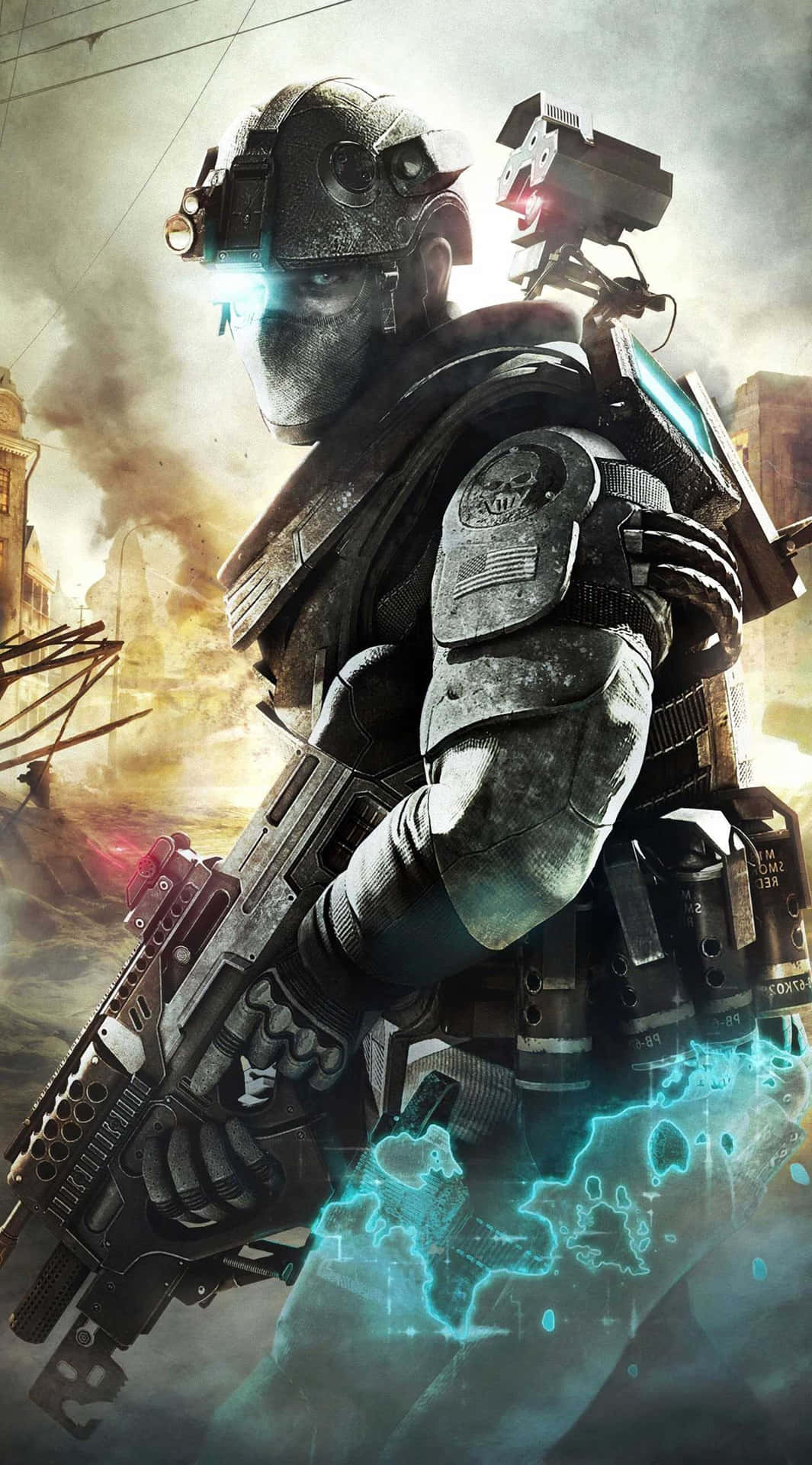 A Soldier In A Video Game Holding A Gun Background