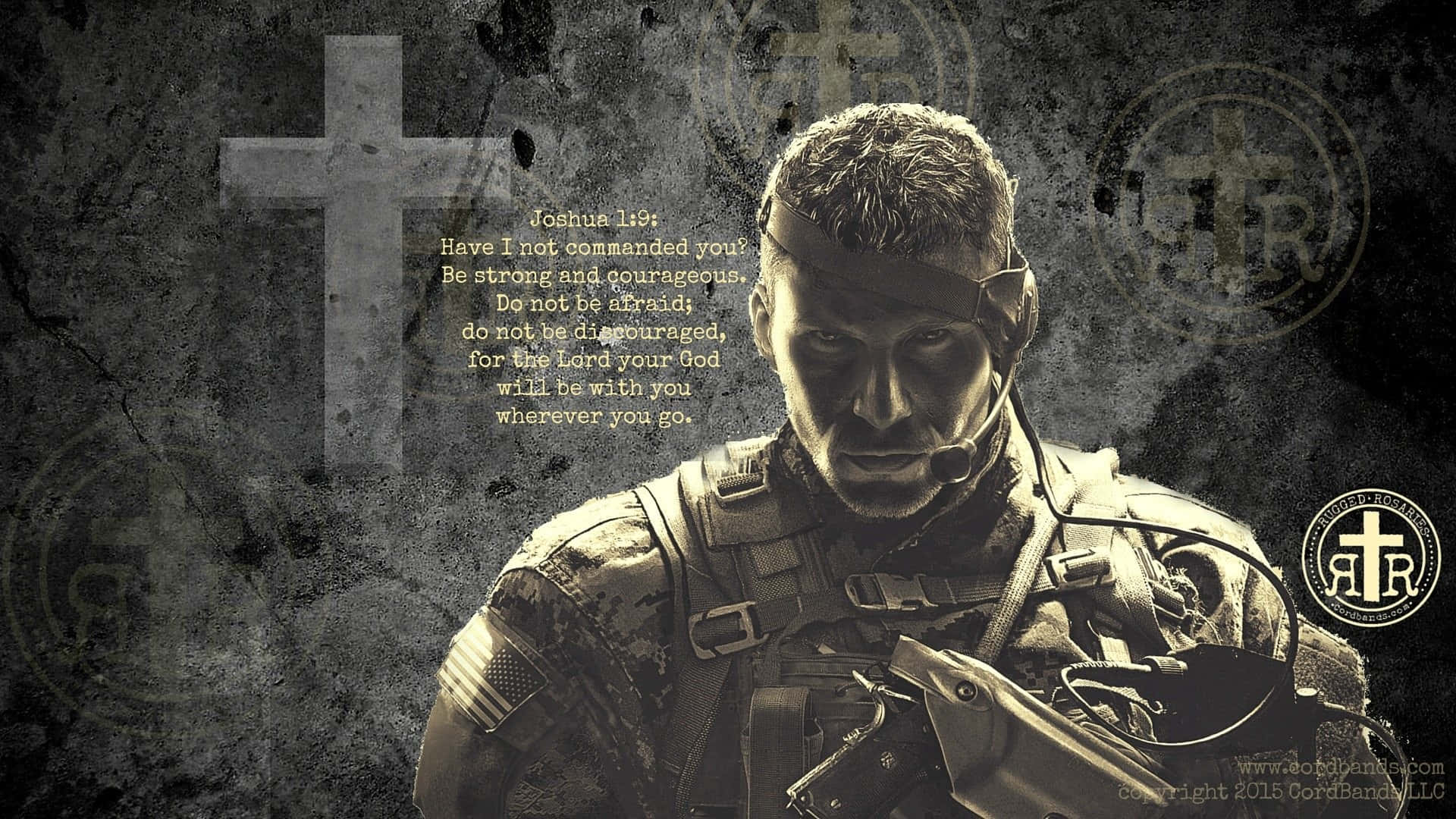 A Soldier With A Cross And A Gun Background