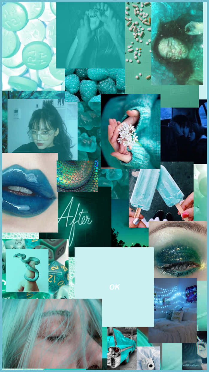 A Soothing Blend Of Blue And Green Aesthetic Background