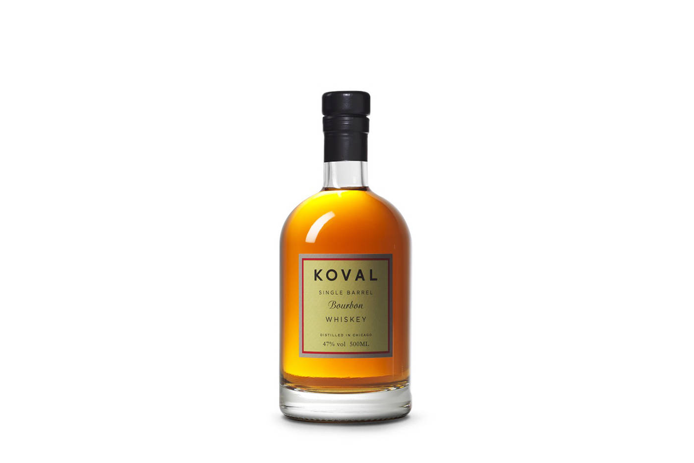 A Sophisticated Bottle Of Koval Bourbon Whiskey Background