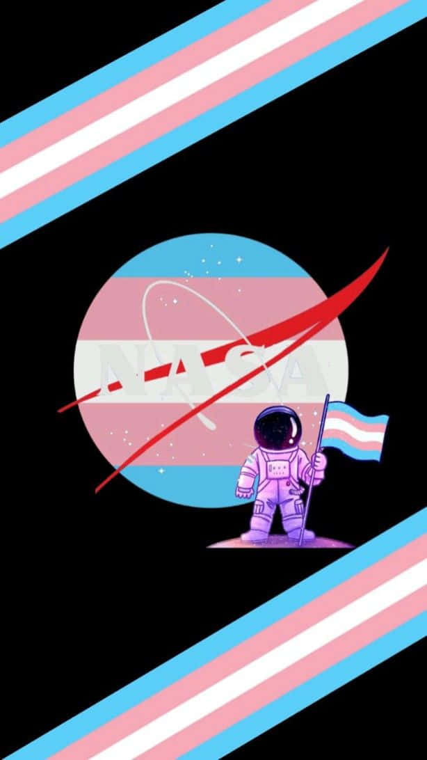 A Space Astronaut With A Flag And A Space Shuttle Background