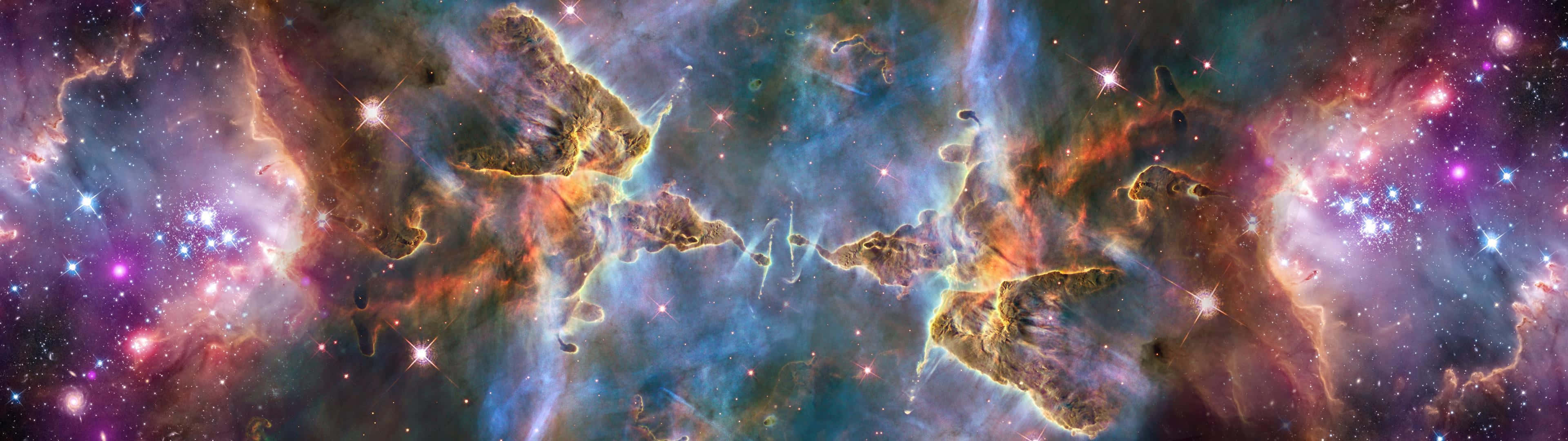 A Space Scene With Stars And Nebulas Background