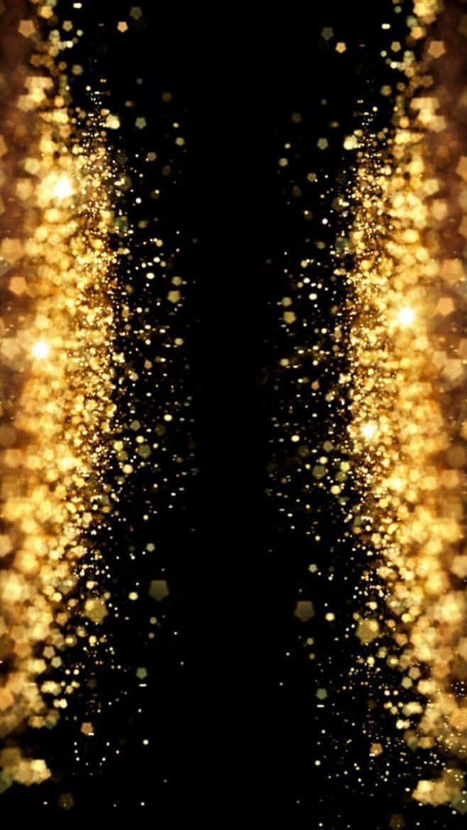 A Sparkling Black And Gold Aesthetic Background