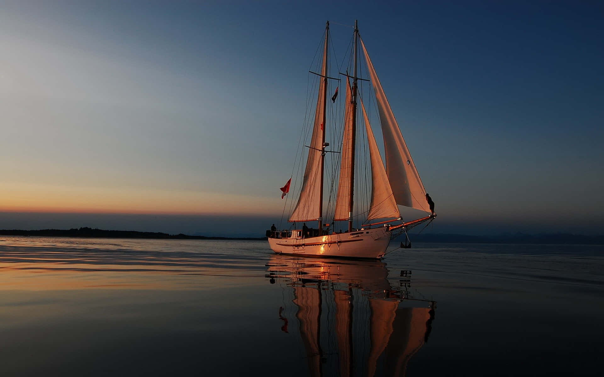 A Spectacular Sunset Sail Background