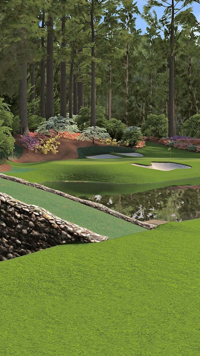 A Spectacular View Of The Augusta National Golf Course Background