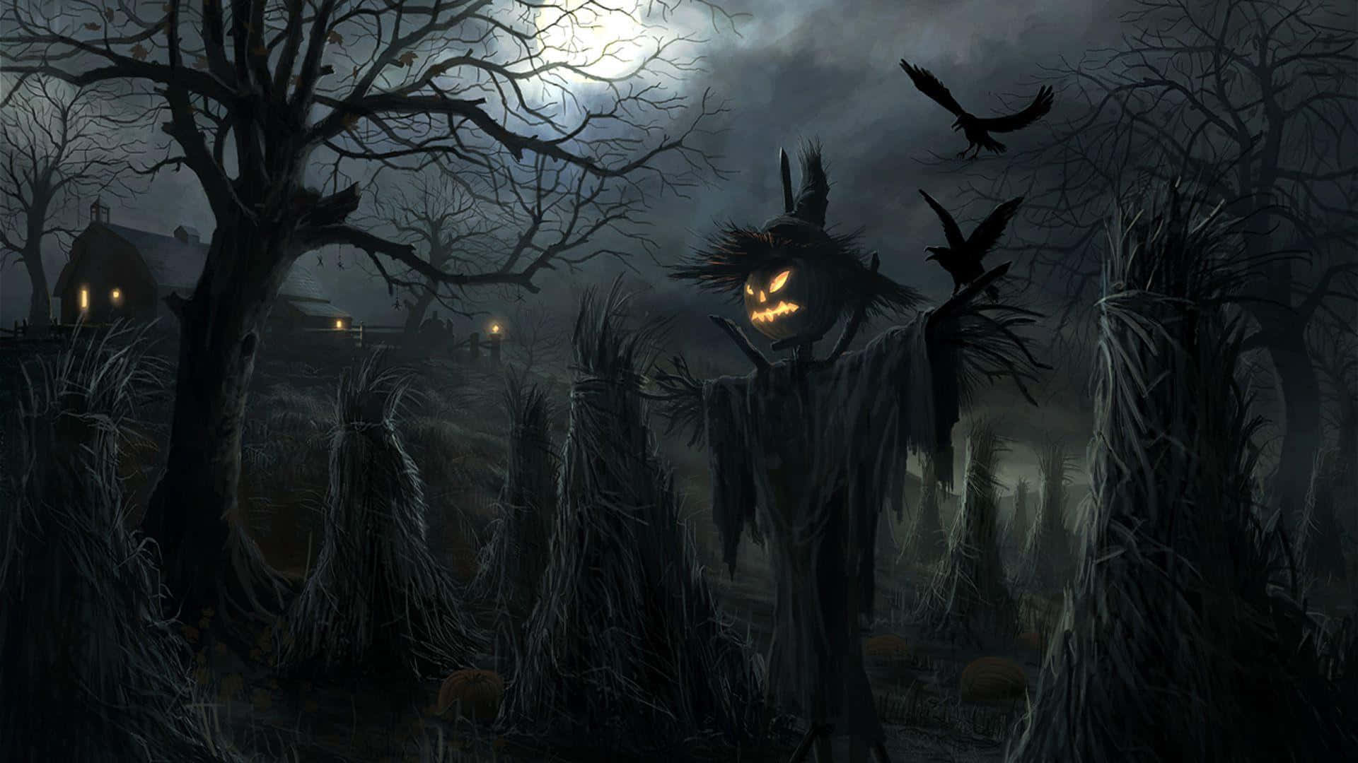 A Spooky And Ghostly Graveyard For Halloween Background