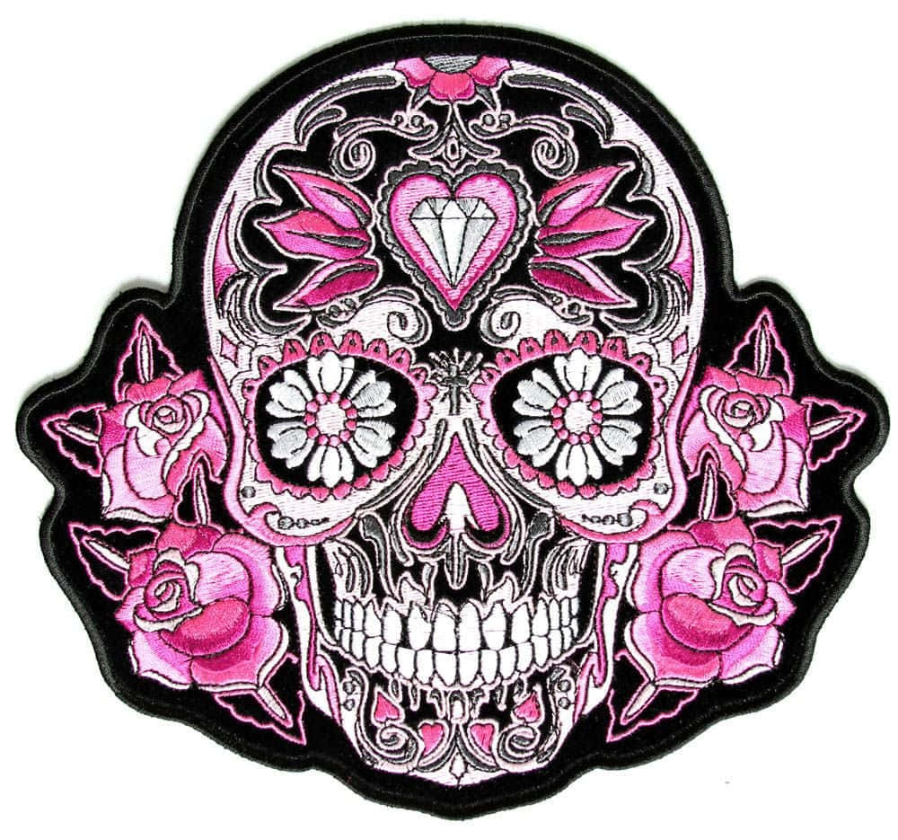 A Spooky Pink Skull Sitting Atop A Black Crown For An Edgy, Unique Look. Background