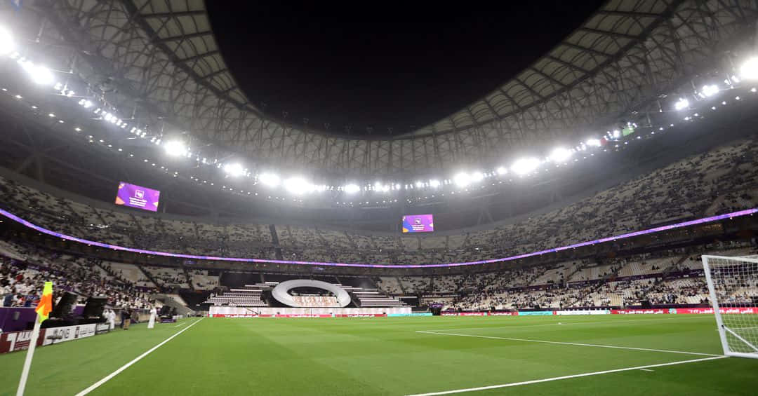 A Sports Fan Cheers As They Take In The View Of The Soccer Stadium.
