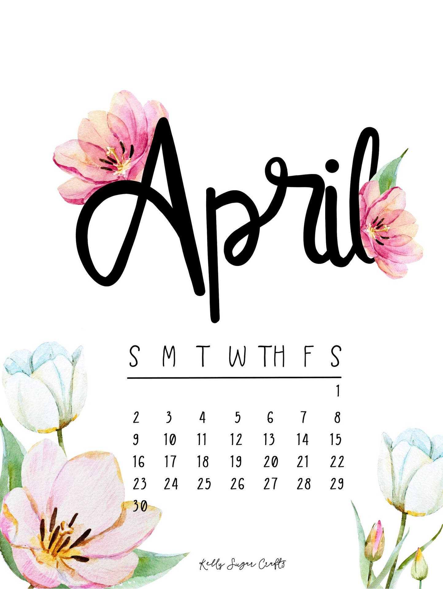 A Spring Reminder – April Floral Calendar! Background