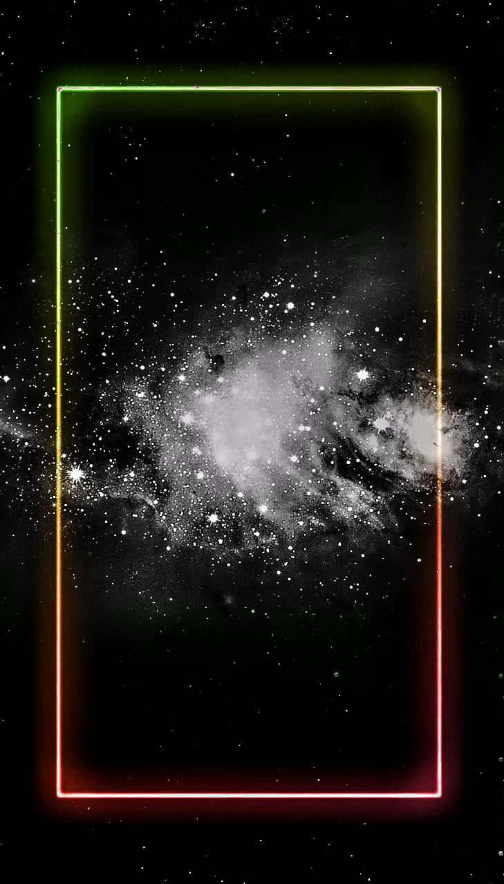 A Square Frame With A Galaxy In The Background Background
