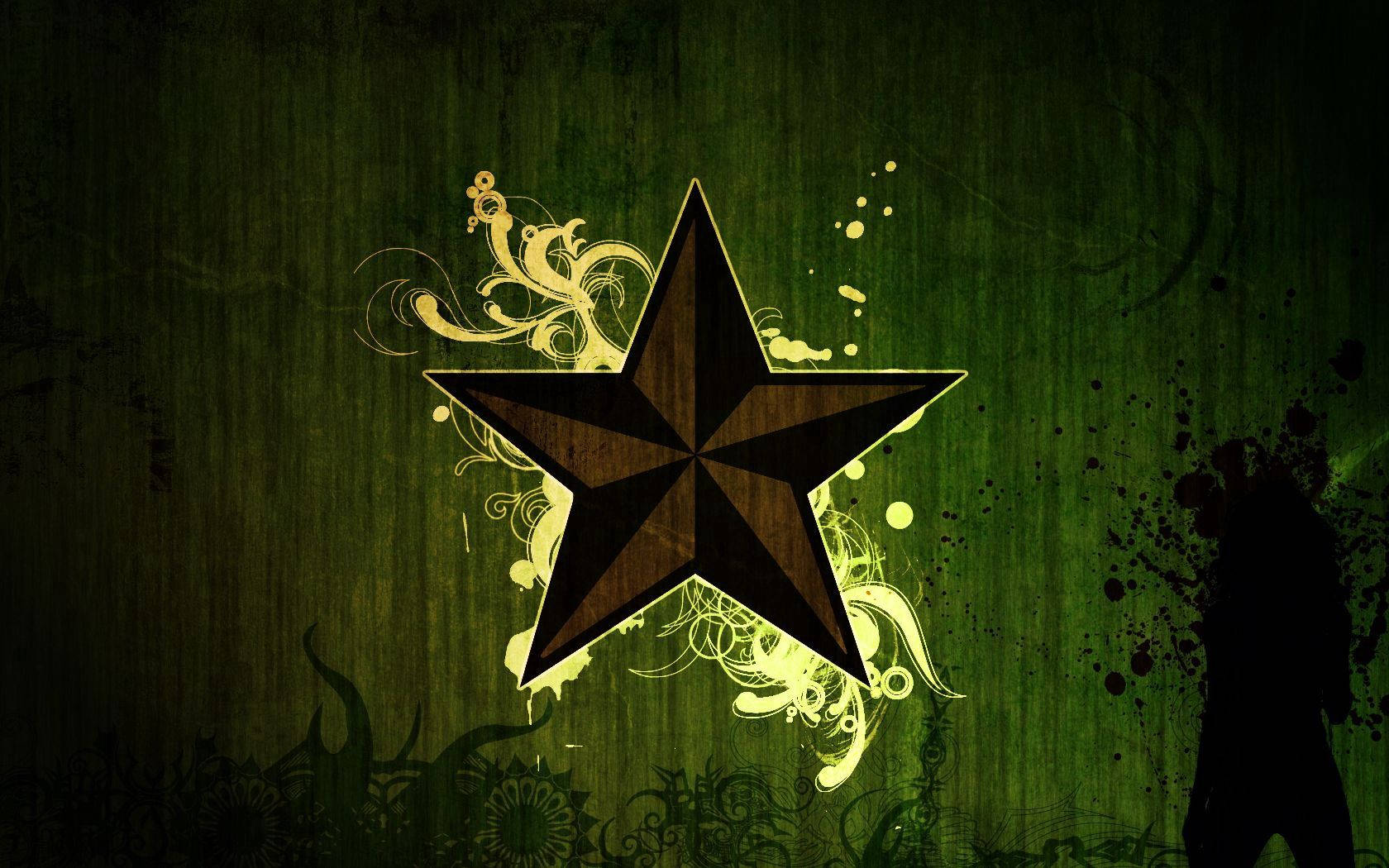 A Star On A Green Background