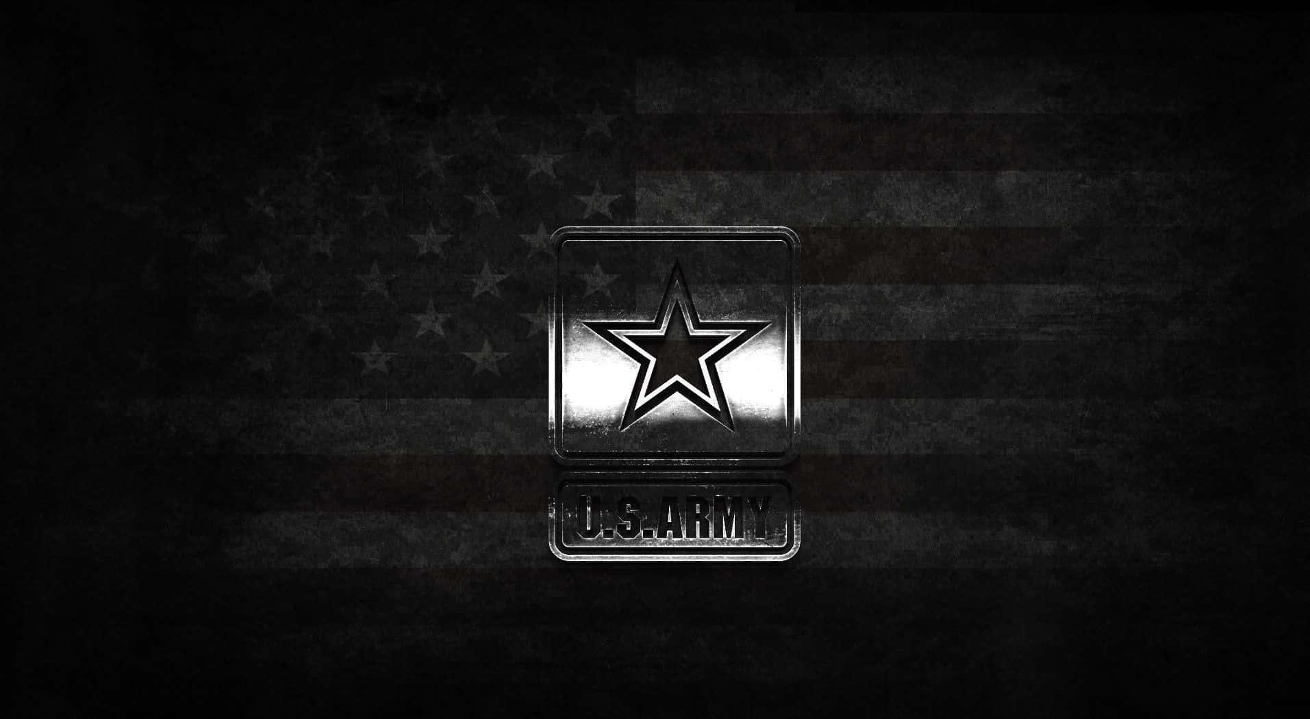 A Star On An American Flag Background