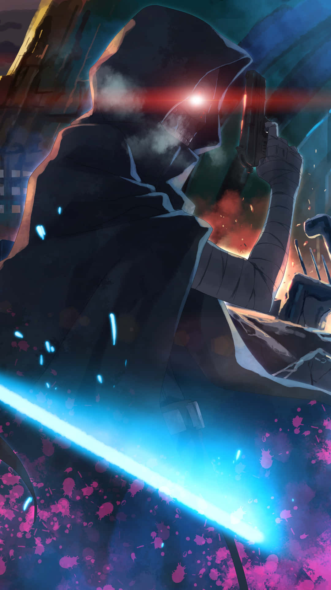 A Star Wars Character With A Lightsaber Background