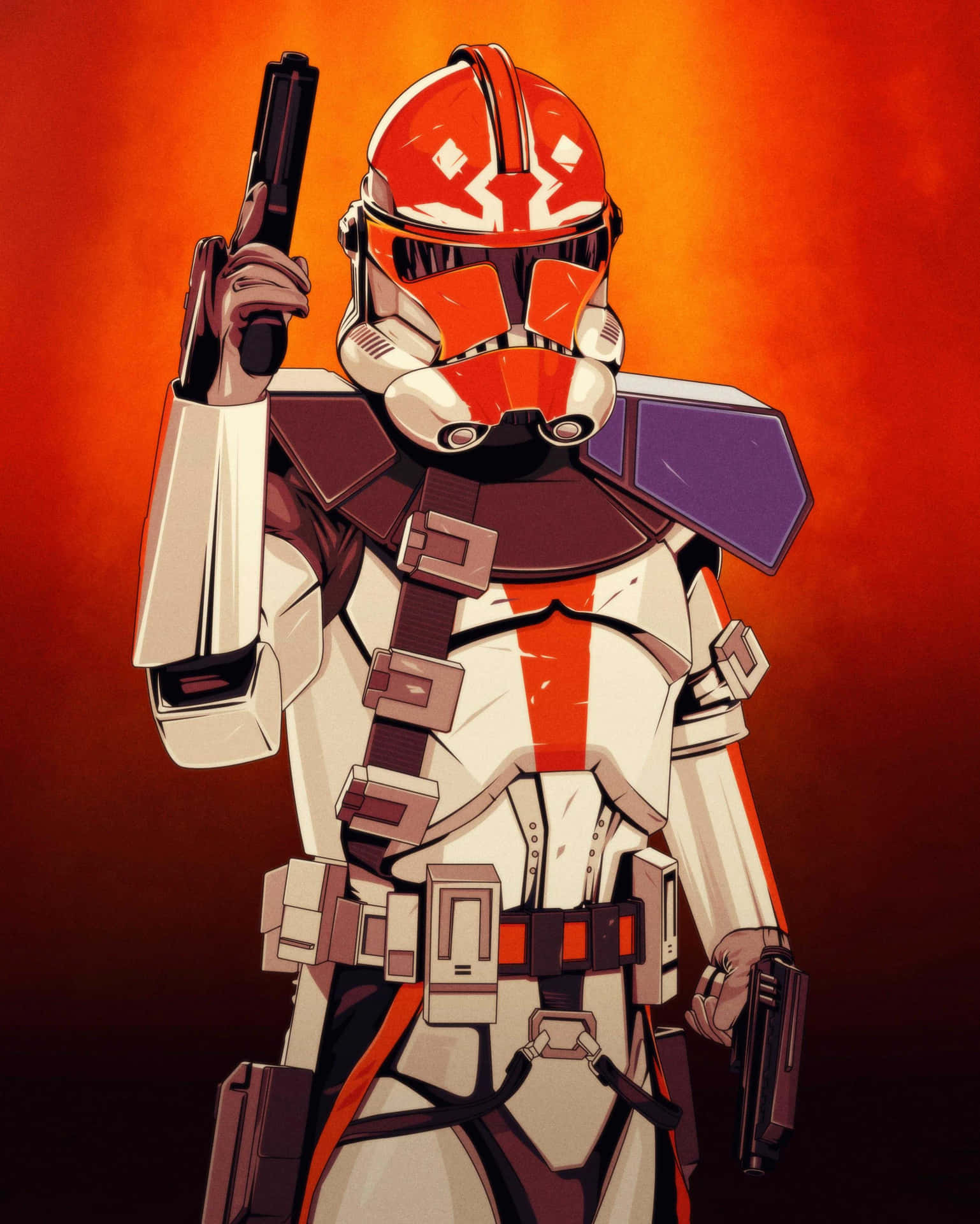 A Star Wars Trooper Holding A Gun Background