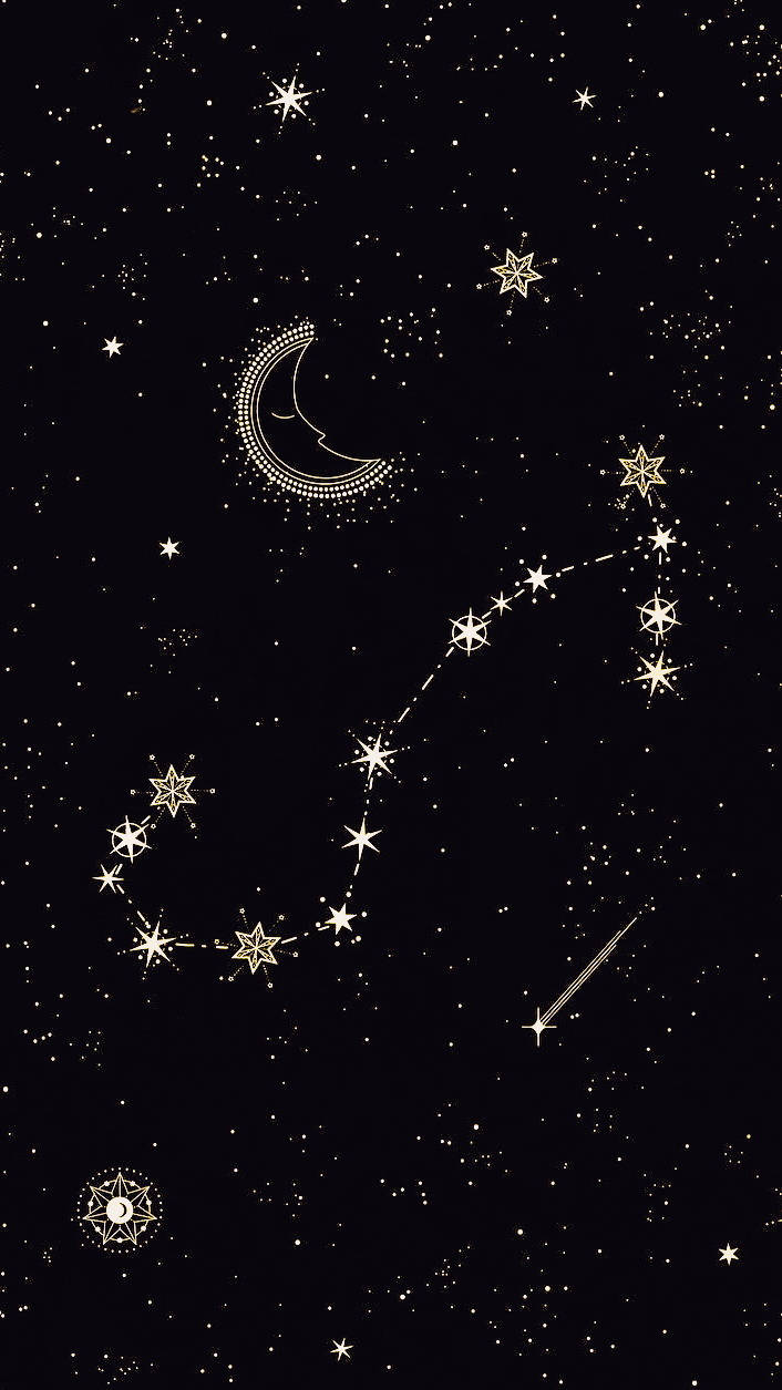 A Starry Night With Stars And Constellations Background