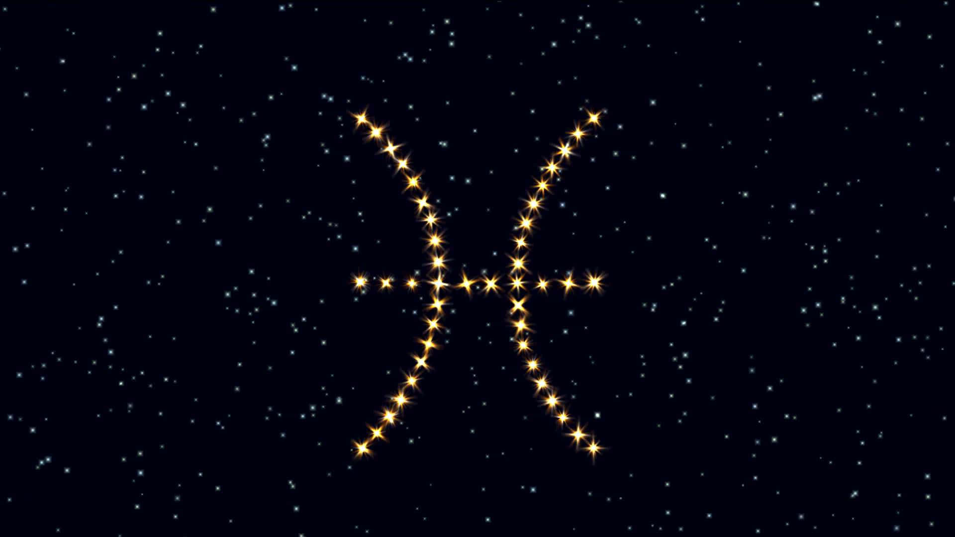 A Starry Sky With A Zodiac Sign Background