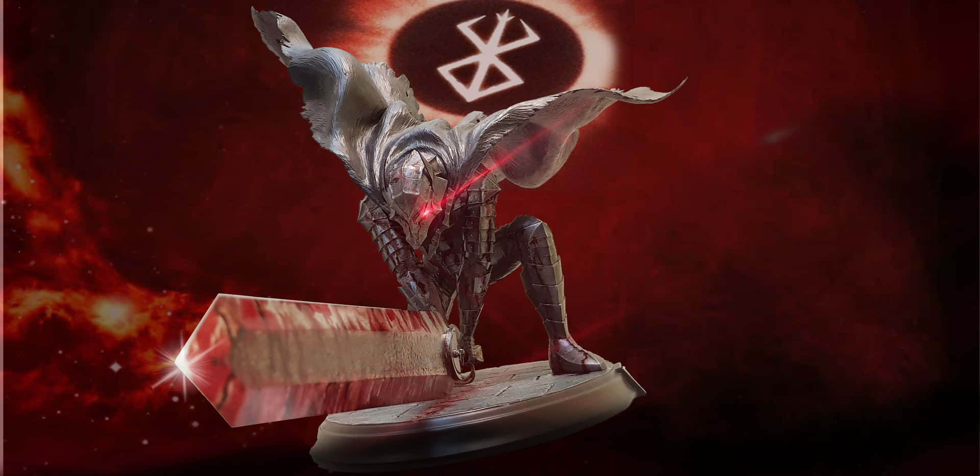 A Statue Of A Demon With A Sword In His Hand