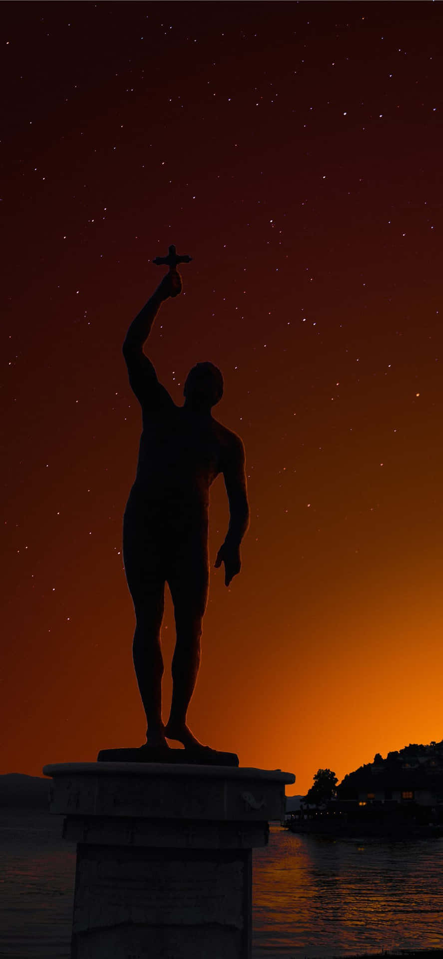A Statue Of A Man Background