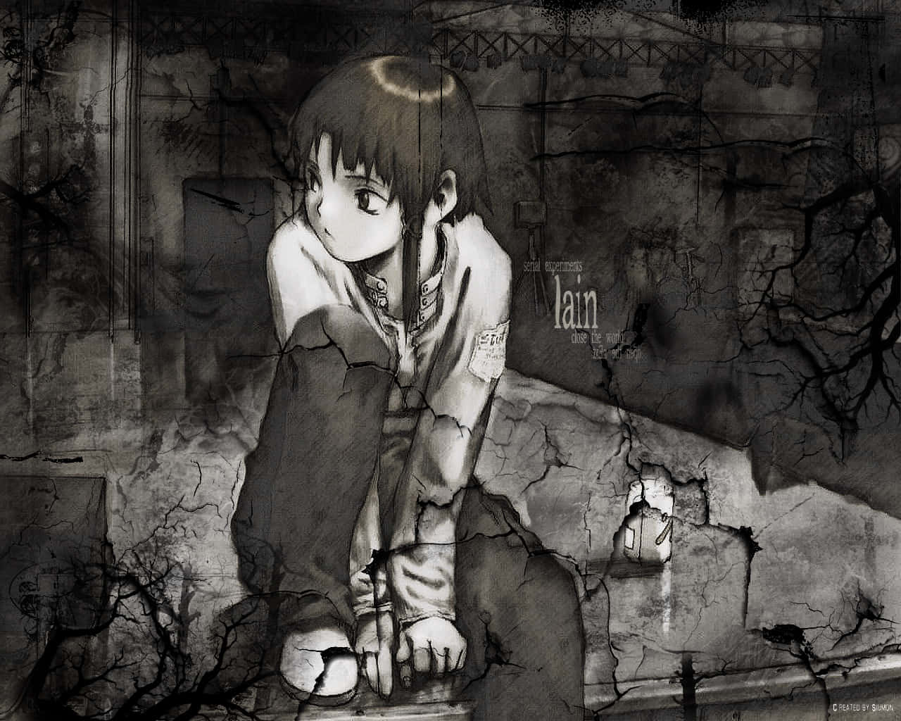 A Still From Serial Experiments Lain Background