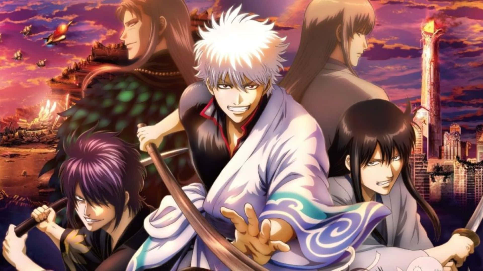 A Still From The Cult Favorite Anime Series, Gintama Background