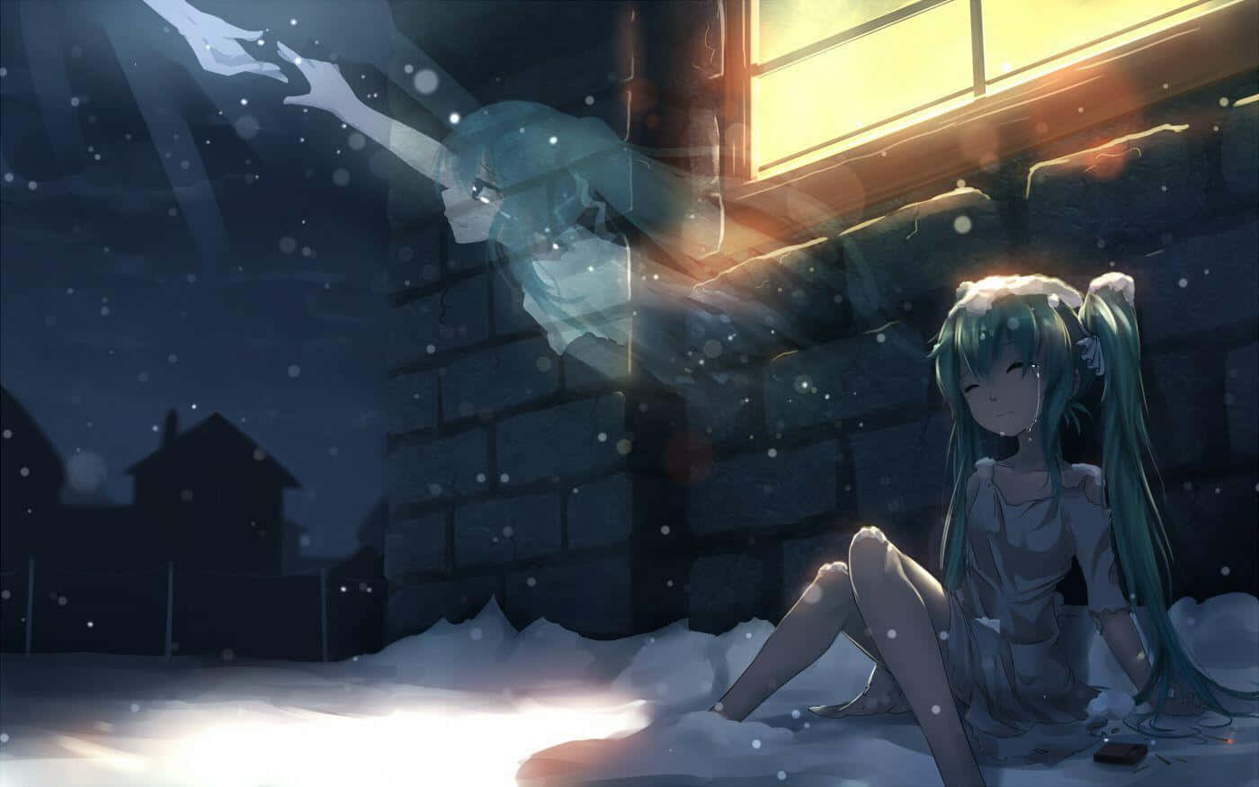 A Still From The Incredibly Popular Anime Depicting Difficult Emotions Of Depression. Background