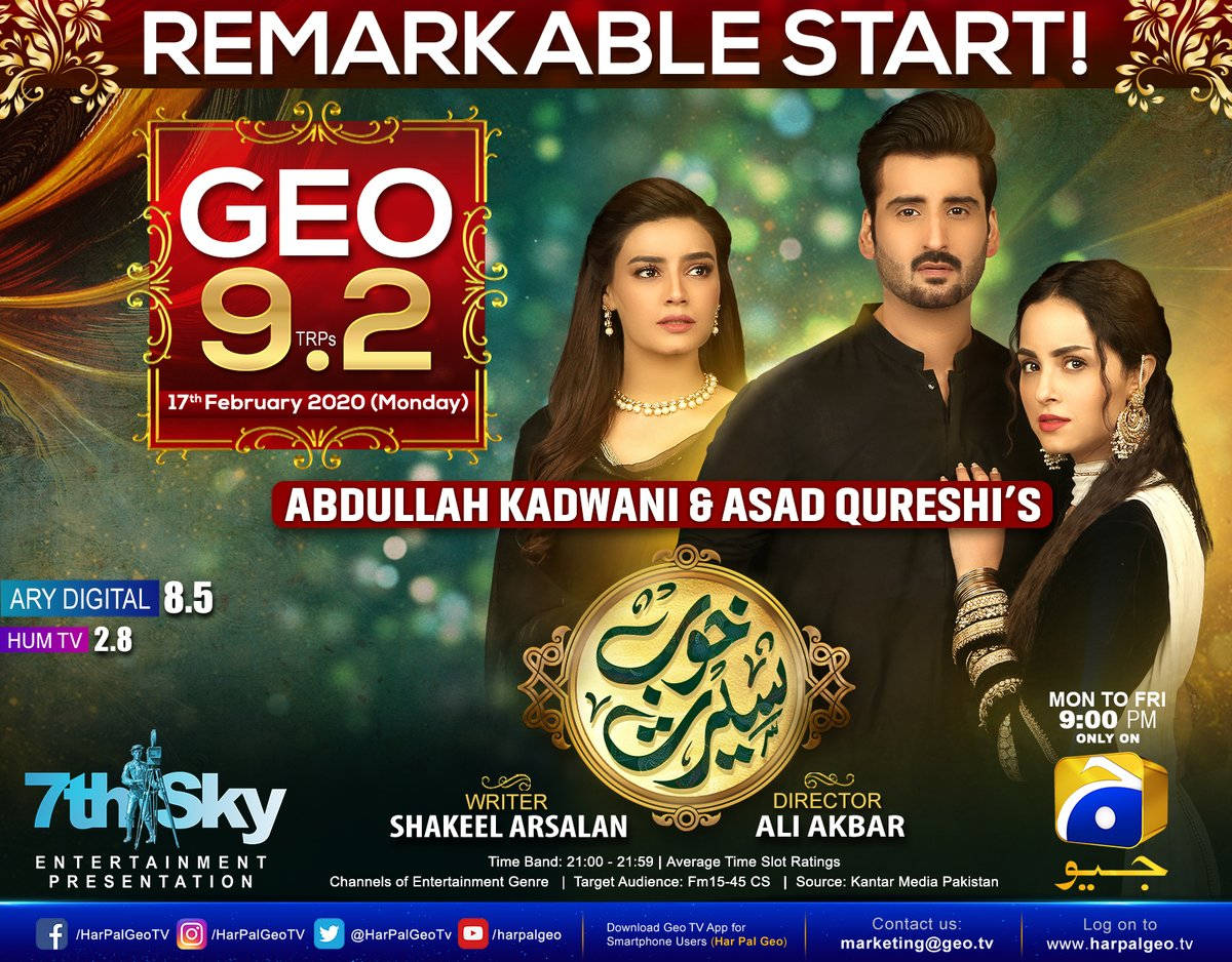 A Still Image From Popular Har Pal Geo Drama, Khoob Seerat