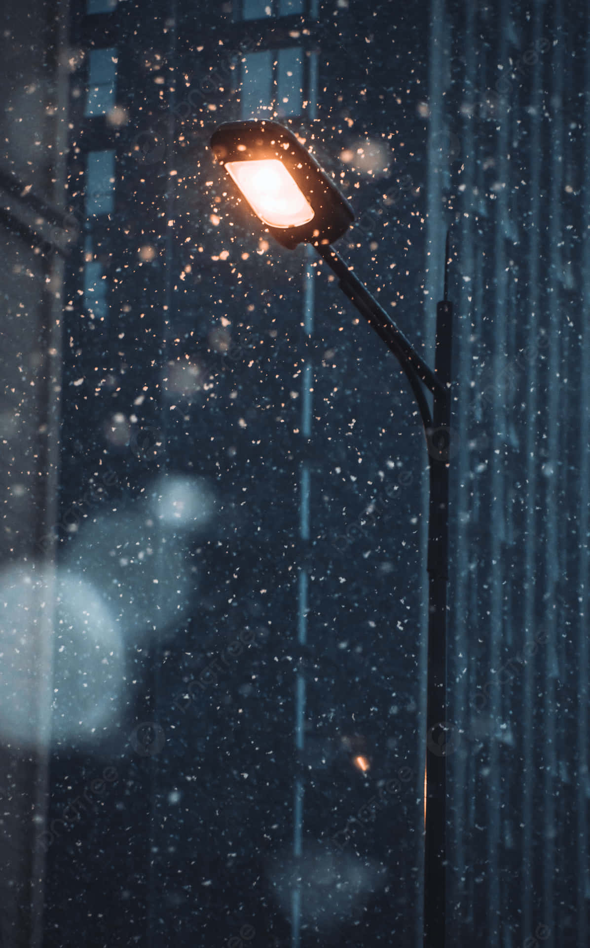 A Street Light In The Snow