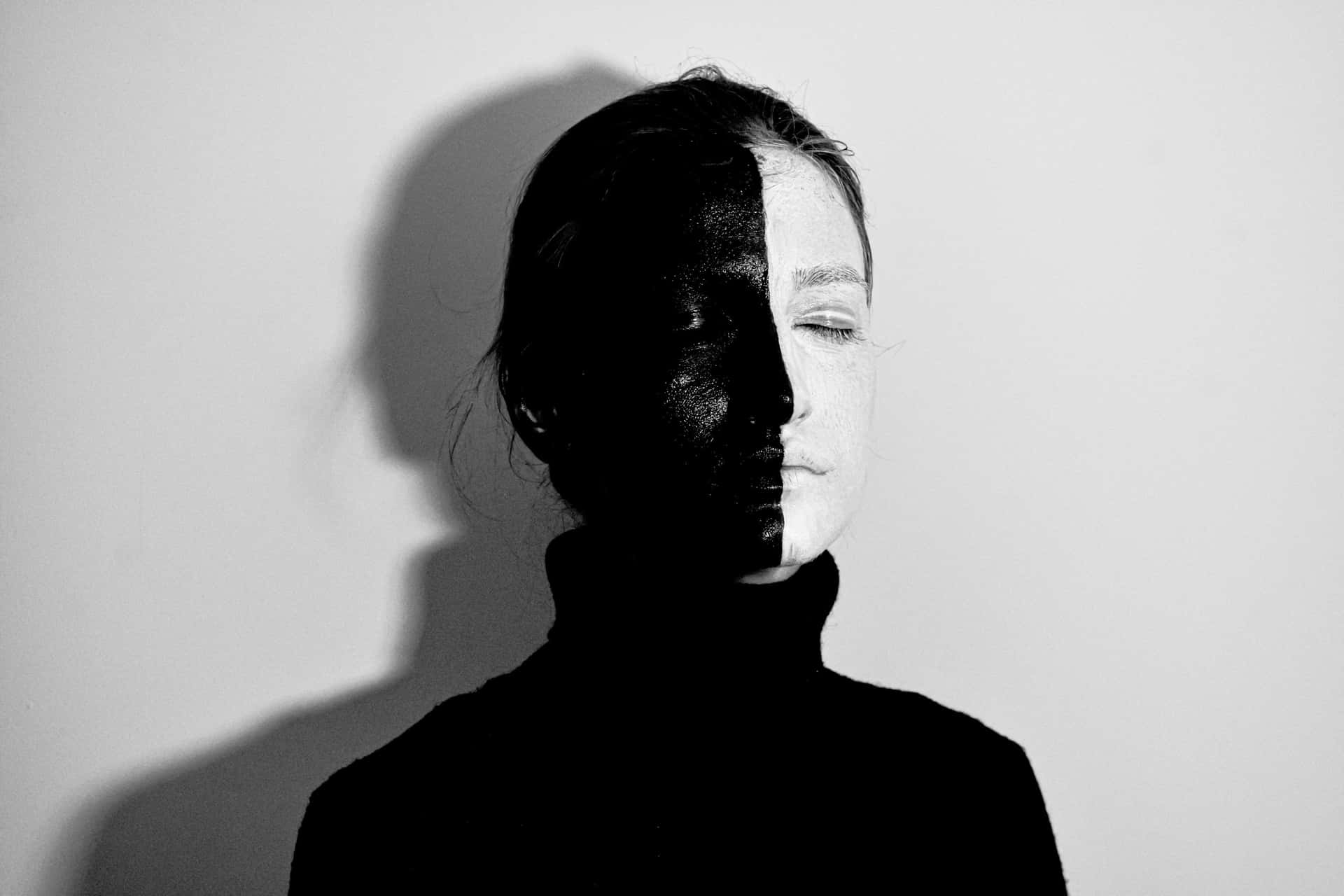 A Striking Half Black Half White Contrast Background