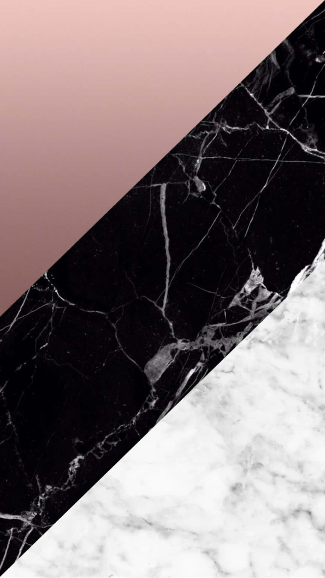 A Striking Presentation Of Rose Gold And Black Marble