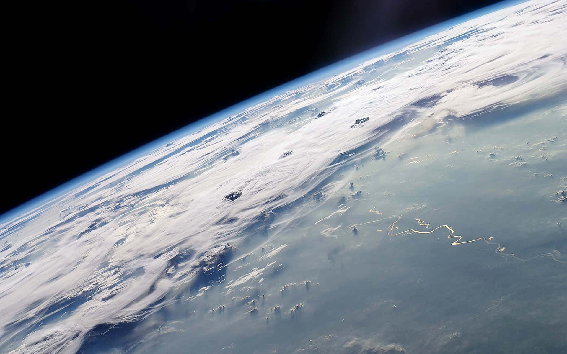 A Striking View Of Our Blue Planet From Afar. Background