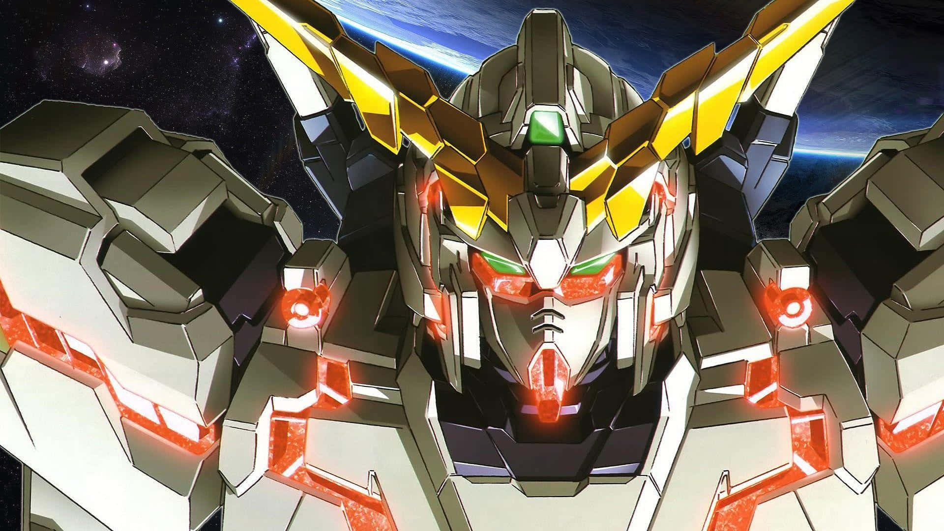 A Striking View Of The Gundam Unicorn Background