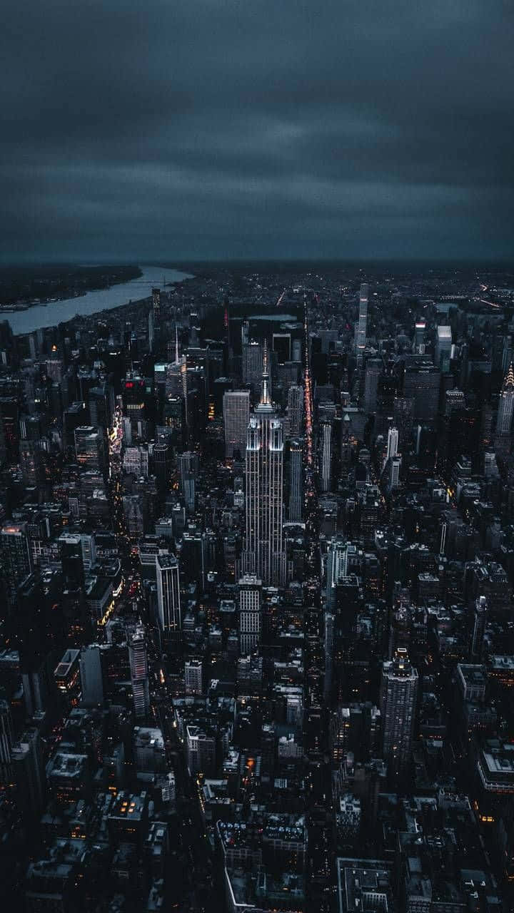 A Stunning Aerial View Of The New York City Skyline Captured On An Iphone X Background