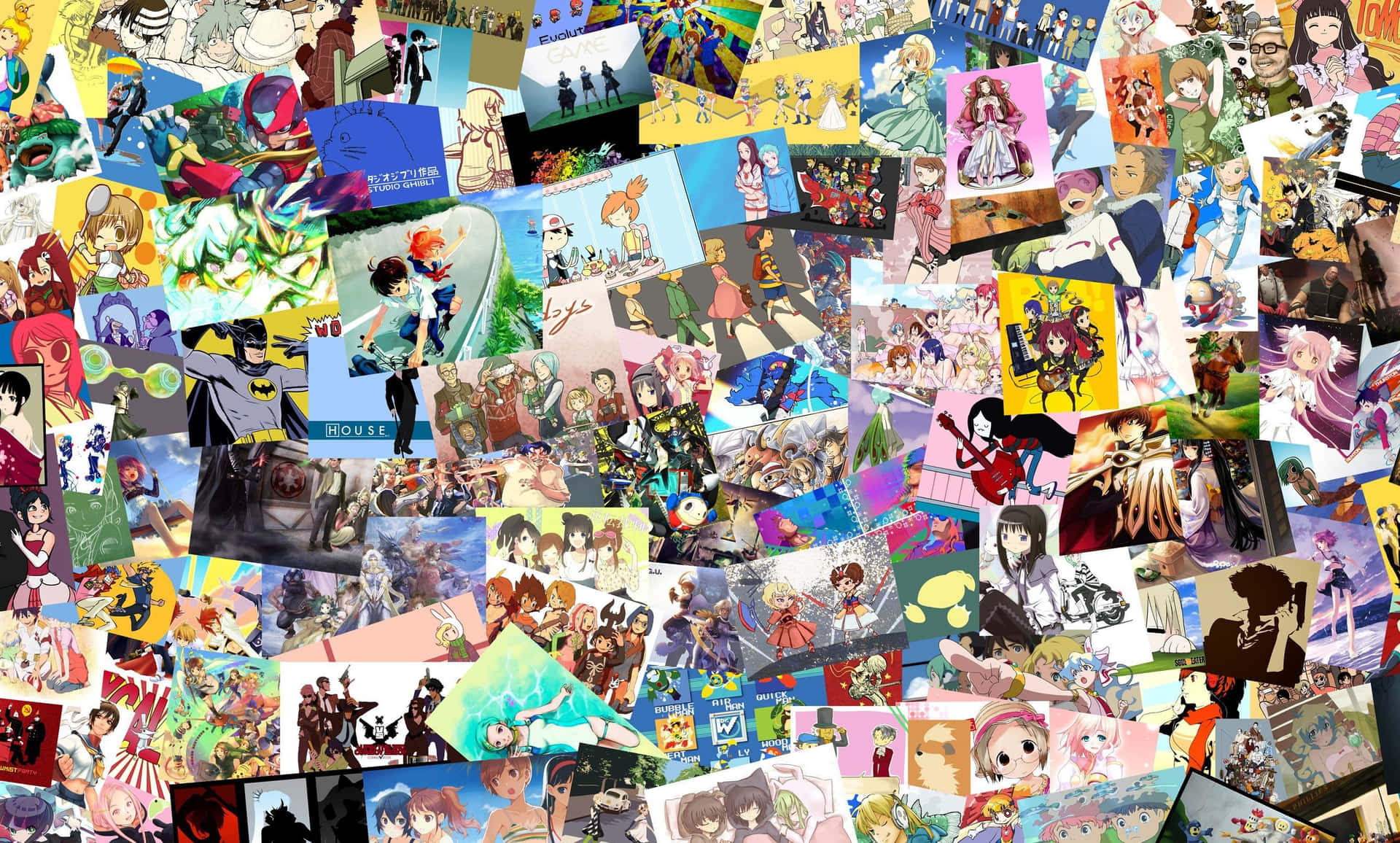 A Stunning Anime Collage Showcasing Popular Characters Background