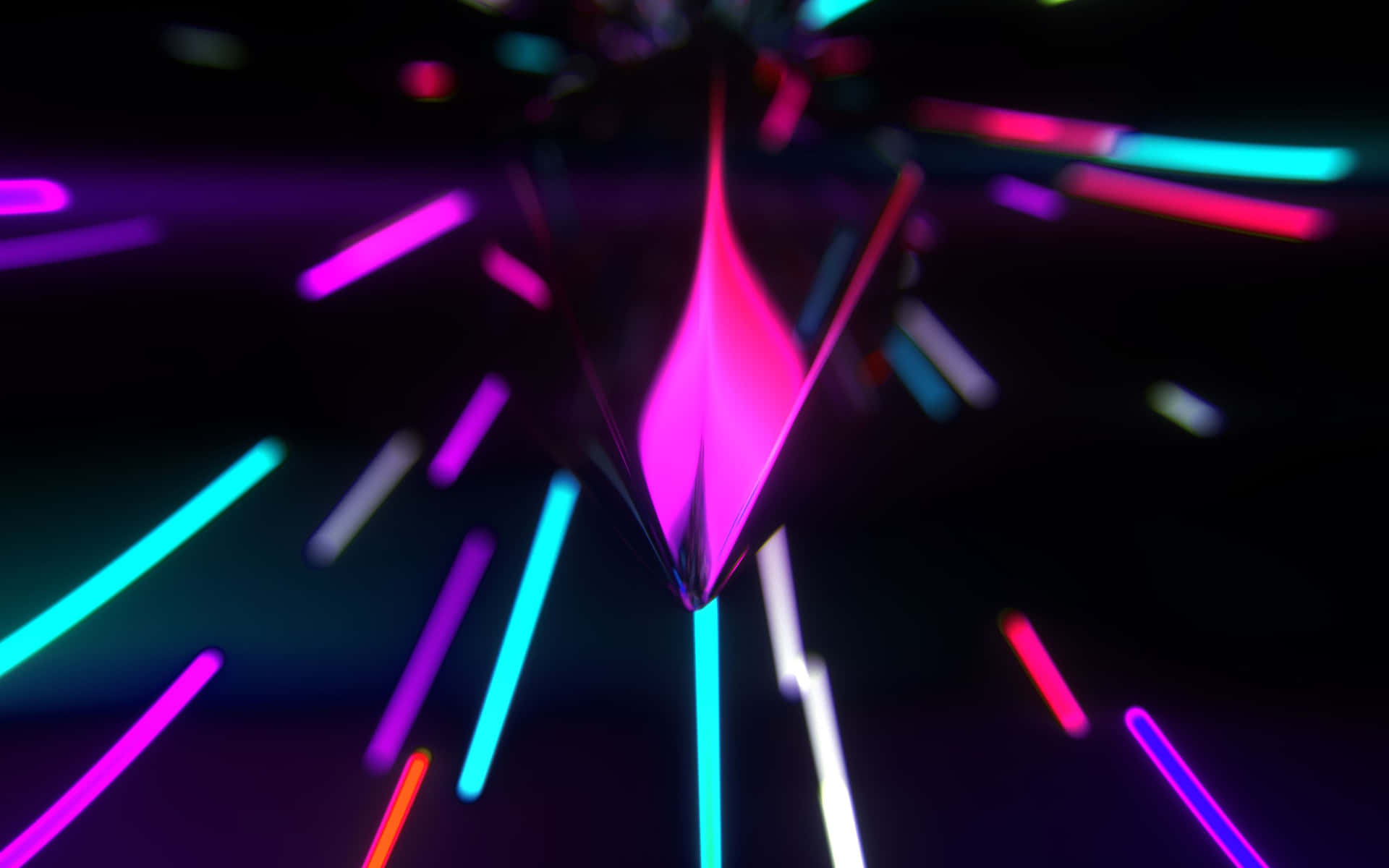 A Stunning Display Of Vibrant Neon Lights Creating An Aesthetic Symphony Of Colors Background