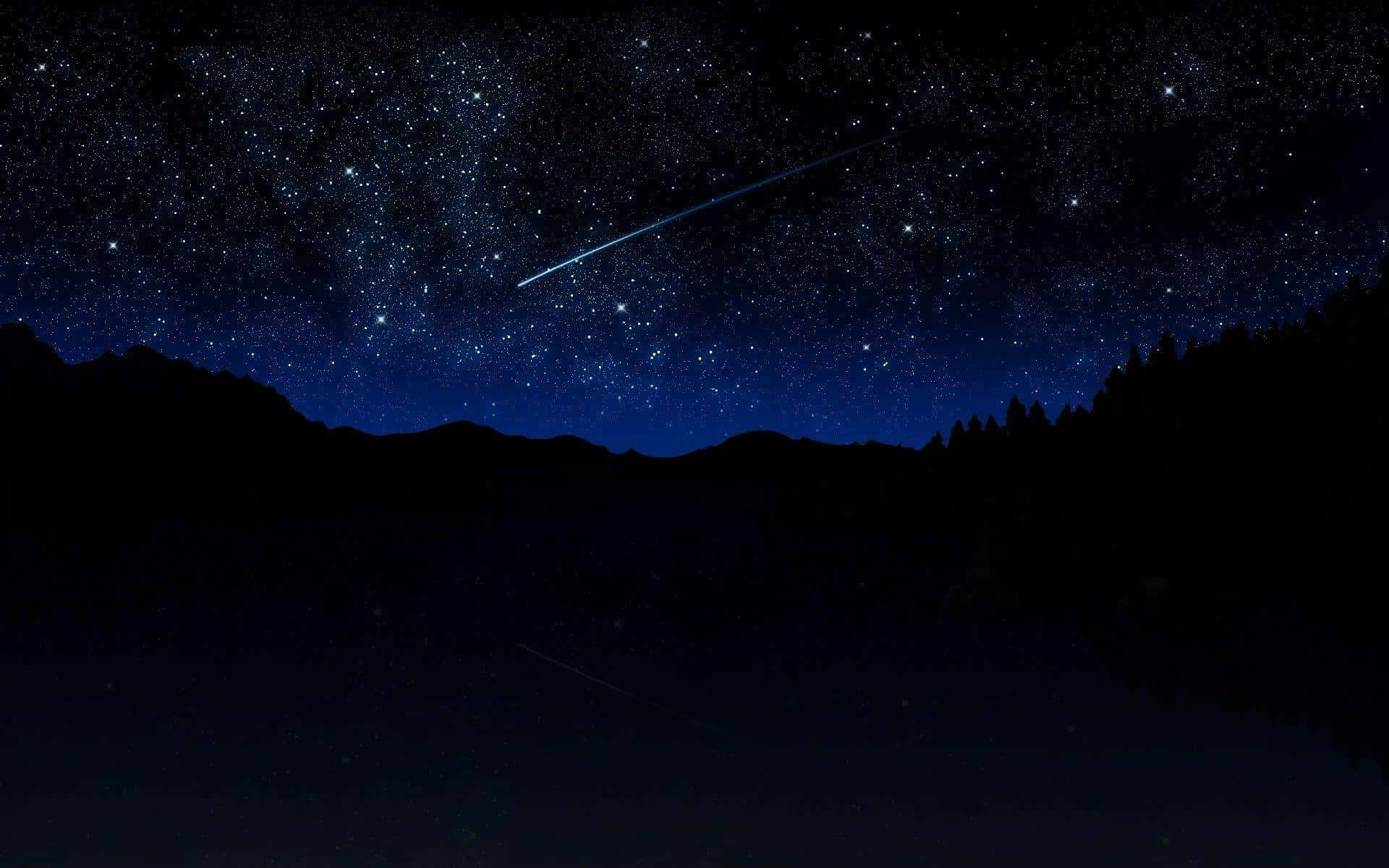 A Stunning Meteor Lights Up The Night Sky Background