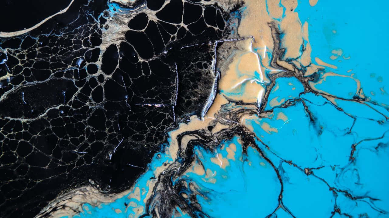 A Stunning Mix Of Black And Teal That Fills You With Calm Background