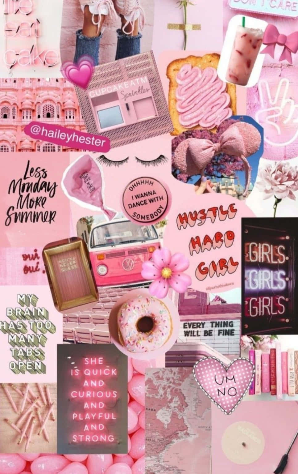 A Stunning Pink Collage With A Range Of Textures And Shapes. Background