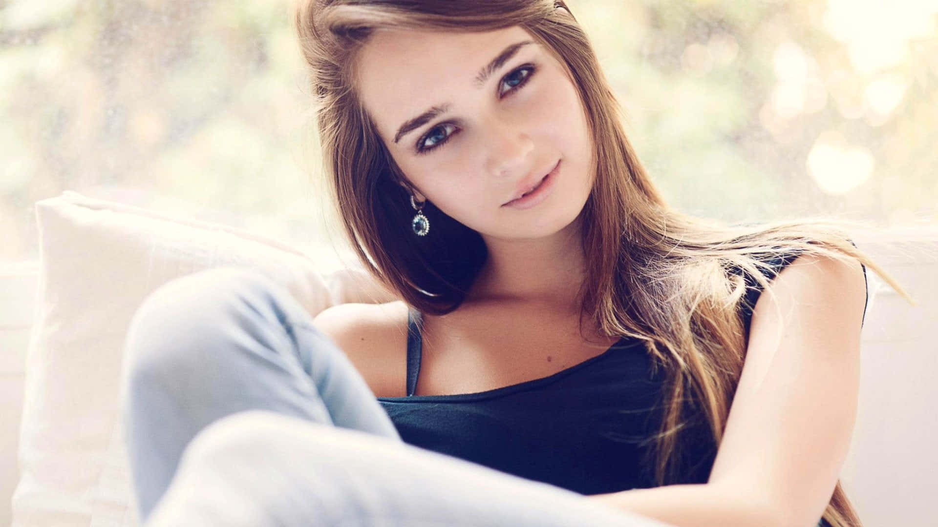 A Stunning Portrait Of A Beautiful Girl. Background