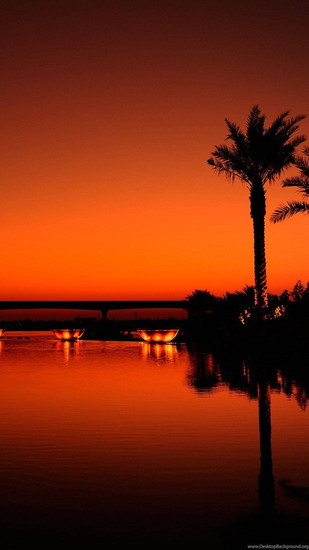 A Stunning Sunset Casts Its Light Over The Horizon Background