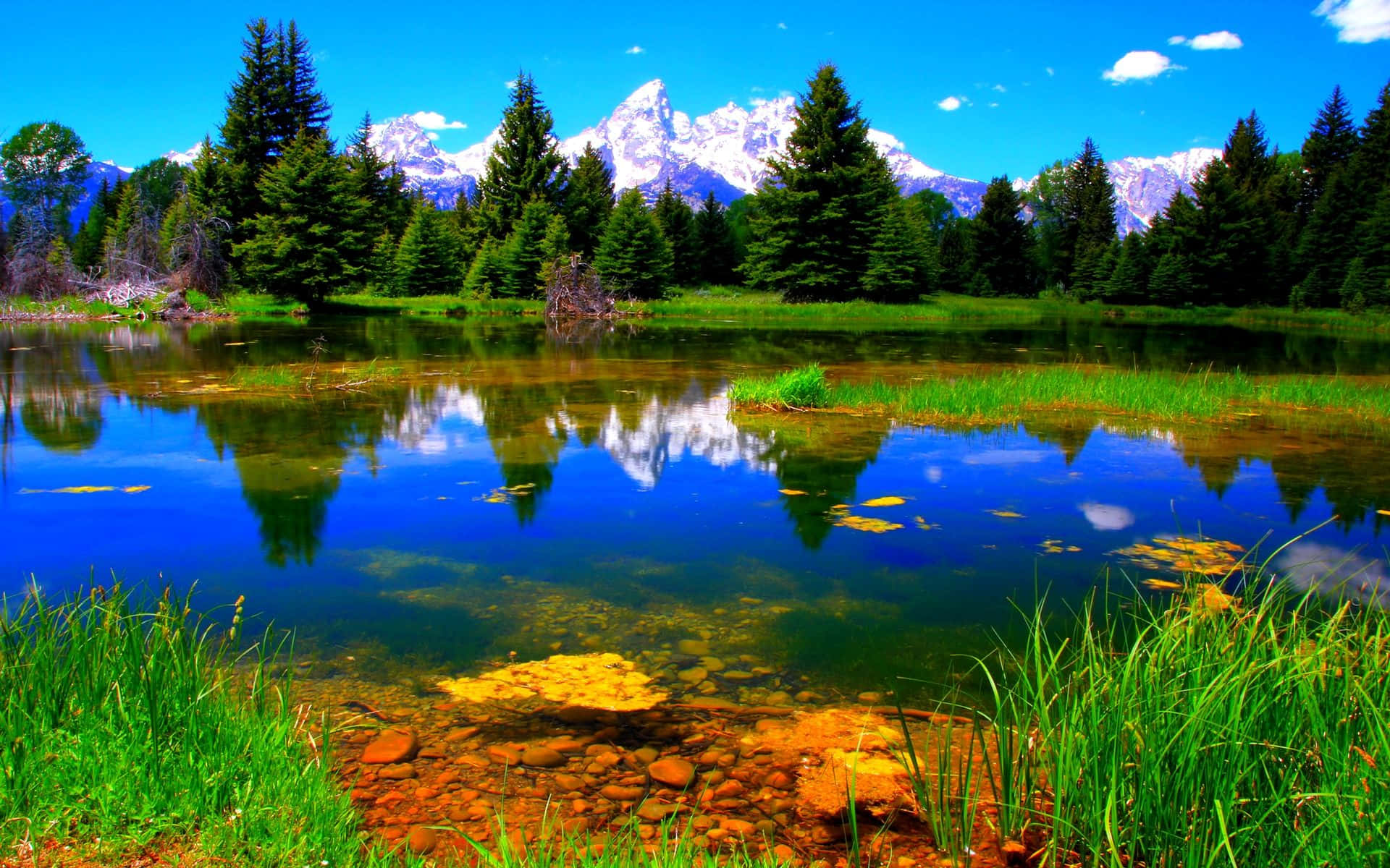 A Stunning View Of Beautiful Lake, Glistening In The Morning Sun Background