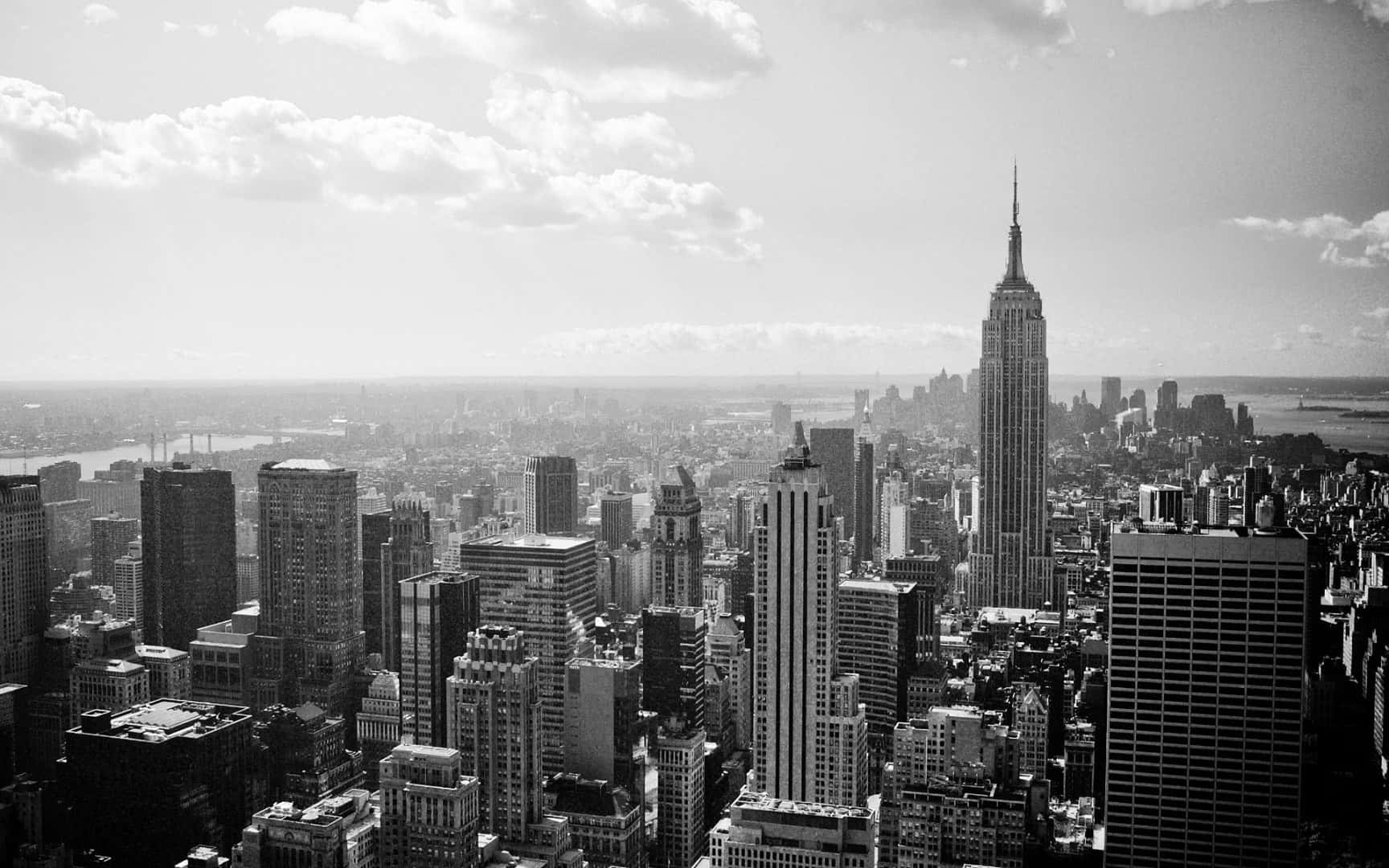 A Stunningblack And White Cityscape Background