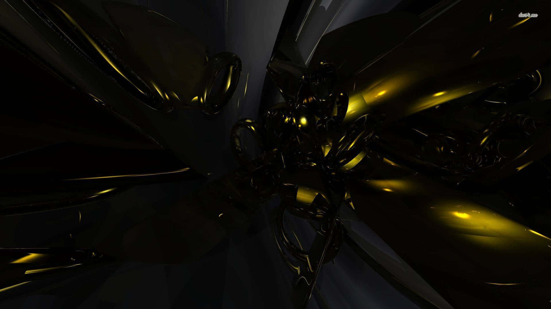A Stylish Black And Gold Landscape Background